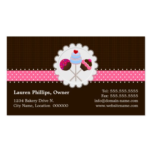 Cake Pops Business Cards (back side)