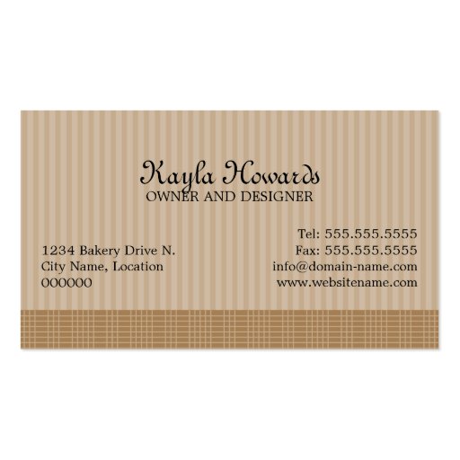 Cake Pops Desserts Business Cards (back side)