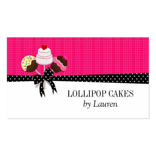 Cake Pops Fuchsia Business Cards (front side)