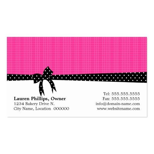 Cake Pops Hot Pink Business Cards (back side)