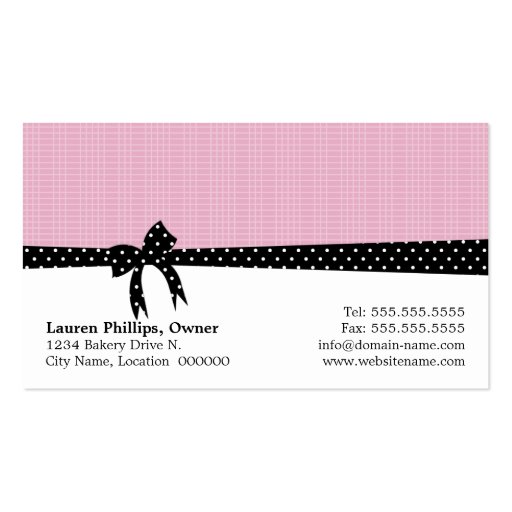 Cake Pops Pink Business Cards (back side)