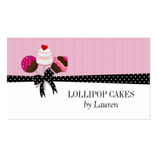 Cake Pops Pink Business Cards (front side)