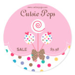 Cake Pops Stickers Bakery Cute Dots Pink White