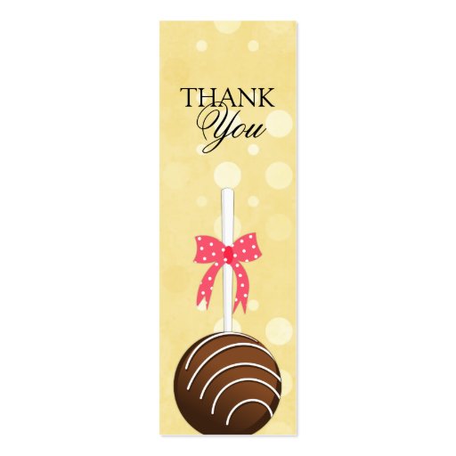 Cake Pops Thank You Tags Business Card Template (front side)