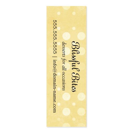 Cake Pops Thank You Tags Business Card Template (back side)