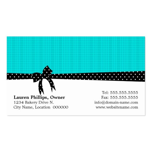 Cake Pops Turquoise Business Cards (back side)
