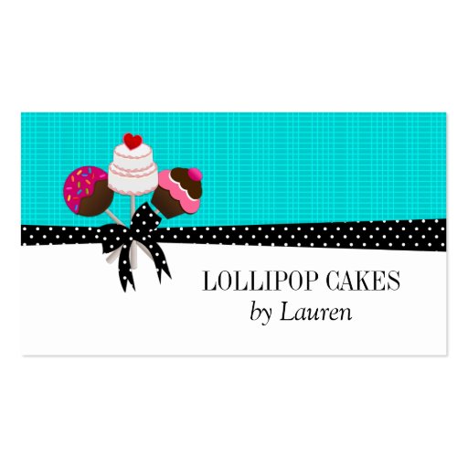 Cake Pops Turquoise Business Cards (front side)
