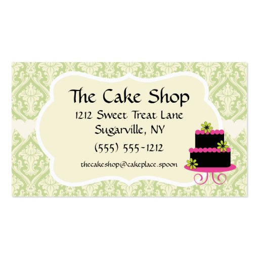 Cake Shop Baker Bakery Business Cards (front side)