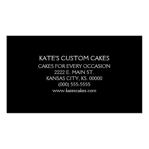 Cake Shop Business Card Templates (back side)