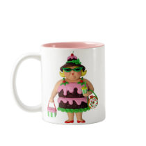 Cake Woman mugs by AmyVangsgard Cake Woman mugs