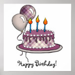 Cakes-003 Maroon Tartan Plaid Poster