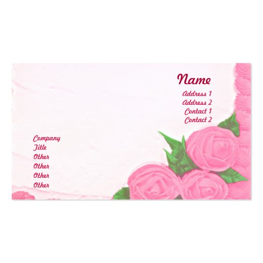 Cakes - Business Business Cards (front side)