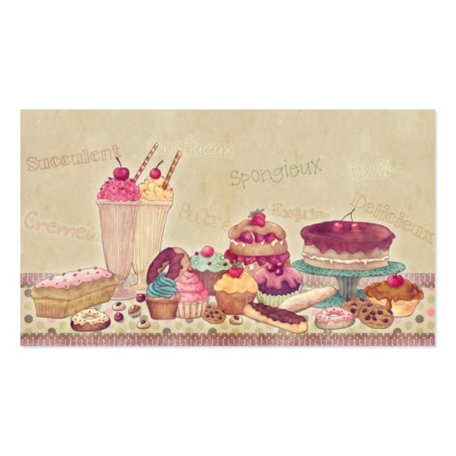 Cakes, Pies, Cookies, Ice Cream Business Card (back side)