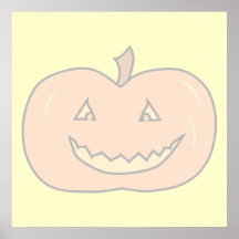 Calabaza feliz tallada, colores pálidos. Halloween Posters