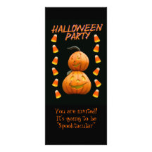Calabazas y caramelo de la invitación del fiesta d tarjetas publicitarias personalizadas