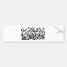 Calavera Bicyclists circa late 1800's Mexico Bumper Stickers