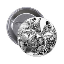 Calavera Bicyclists circa late 1800's Mexico Pin