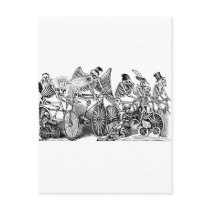 Calavera Bicyclists circa late 1800's Mexico Postcards