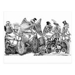 Calavera Bicyclists circa late 1800's Mexico Post Card