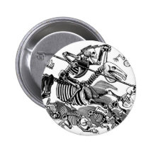 "Calavera of Don Quixote" circa early 1900's Pinback Buttons
