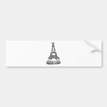 Calavera of the Eiffel Tower c. late 1800's Bumper Stickers