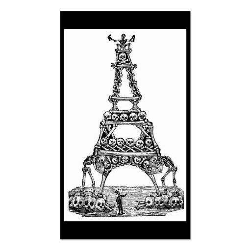 Calavera of the Eiffel Tower c. late 1800's Business Card Template (front side)