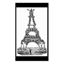 Calavera of the Eiffel Tower c. late 1800's Business Card Template