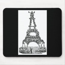 Calavera of the Eiffel Tower c. late 1800's Mousepad
