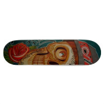 skateboard, skateboarding, wheeled vehicle, Day of the Dead, skating, José Guadalupe Posada, board, Spanish language, Human skull, Mexico, Roman Catholic, All Souls Day, sugar, Skateboard with custom graphic design