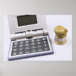 Calculator and Coins Poster