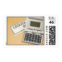 Calculator and Ledger (2) Postage Stamp