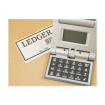 Calculator and Ledger (2) Post Cards