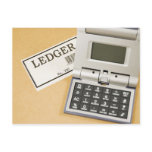 Calculator and Ledger (2) Post Cards