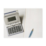 Calculator and Ledger Postcard