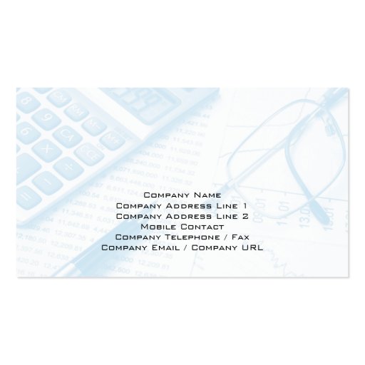 Calculator Blue Accounting Business Card (back side)