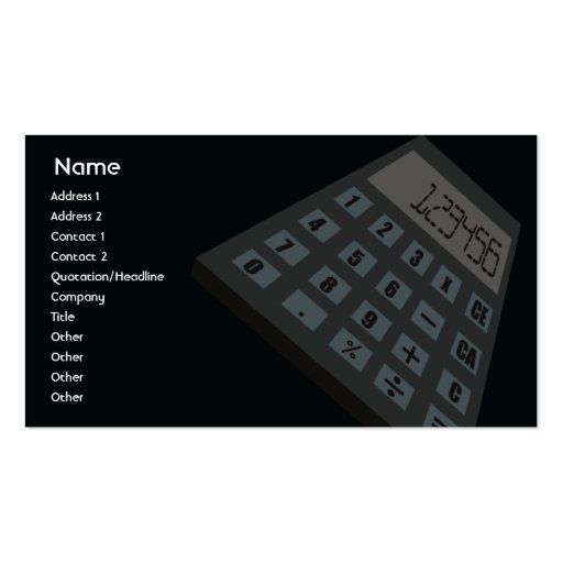 Calculator - Business Business Card (front side)