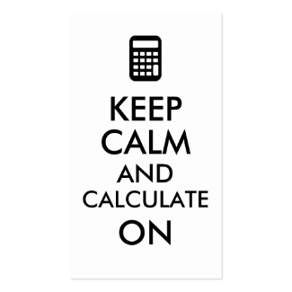 Calculator Business Cards Keep Calm and Calculate