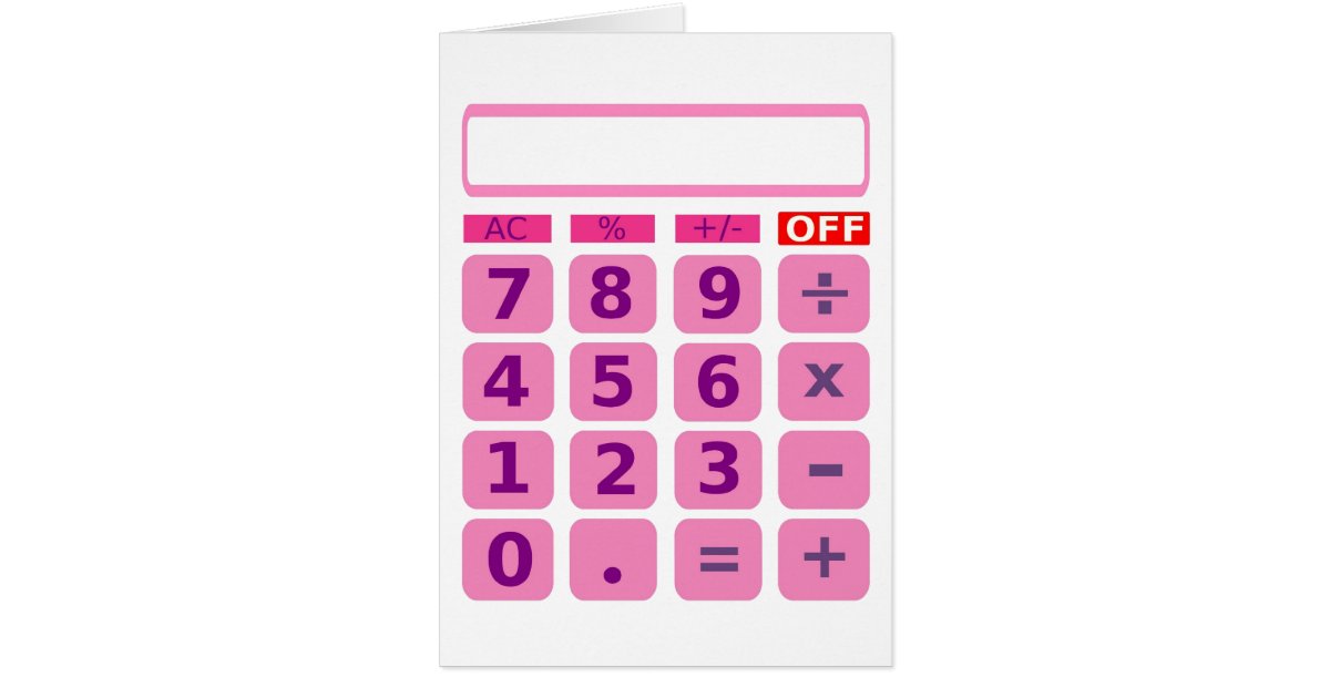 Calculator Card Zazzle