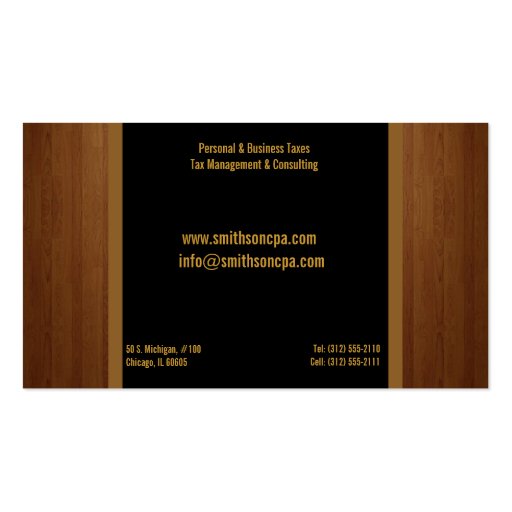 calculator cpa business card (back side)
