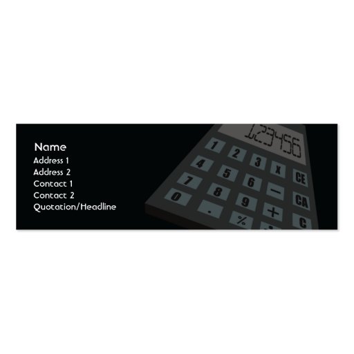 Calculator - Skinny Business Cards (front side)