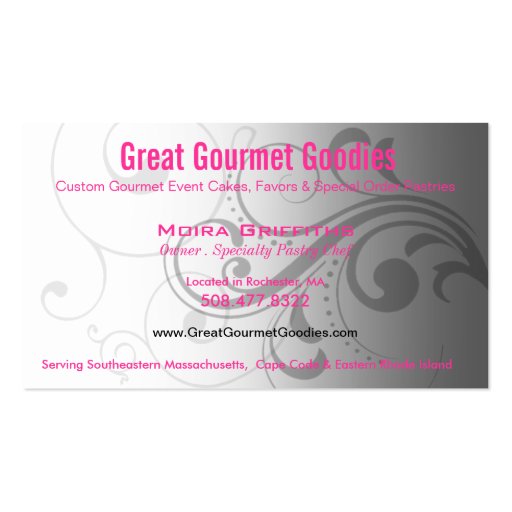 Caleché Swirl Stylish Business Card template (back side)