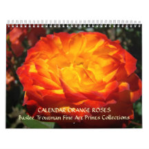 CALENDAR 2010 ORANGE Roses Calendar Rose Flowers