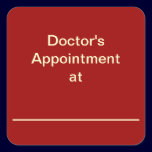 Calendar Appointment  Reminder Stickers (Red) stickers