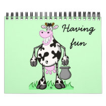 CALENDAR "cartoon art" funny cow