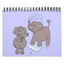 CALENDAR "cartoon art" funny elephants