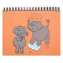 CALENDAR "cartoon art" funny elephants