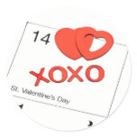 Calendar Hearts Stickers