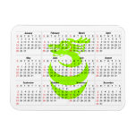 Calendar Light Green dragon Premium Magnet
