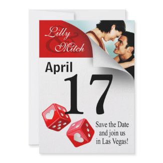 Calendar Page Save the Date Las Vegas Photo invitation