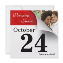 Calendar Page Save the Date Photo Custom Invitation